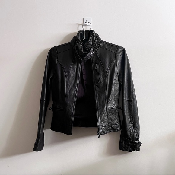 ESPRIT MOTO BIKER LEATHER JACKET (DARK BROWN) - Picture 1 of 5